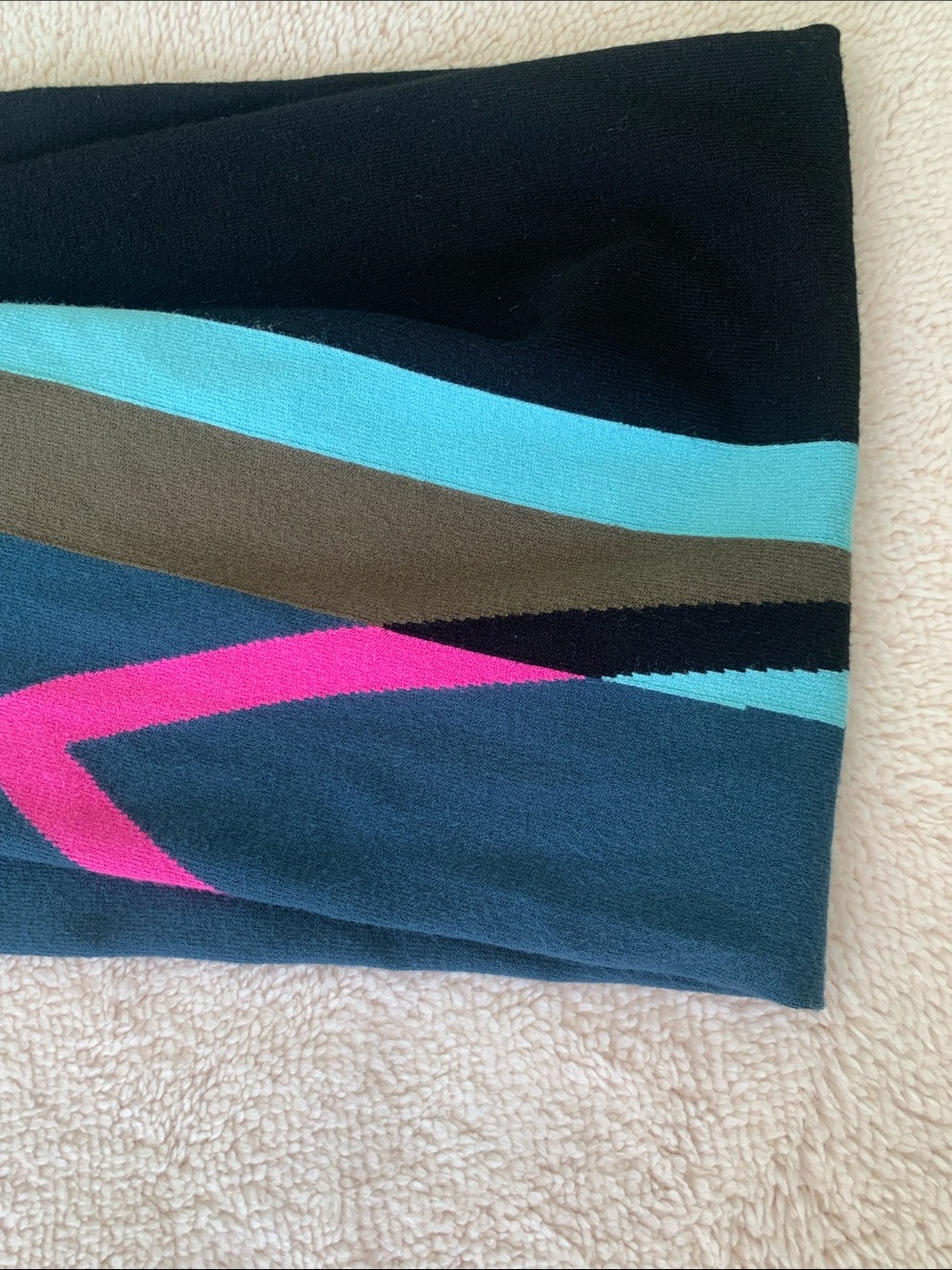 KNIT SCARF MERINO WOOL ABSTRACT - Picture 5 of 6